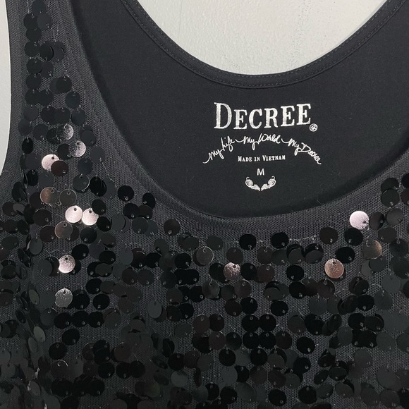 Used back Decree sequin top size m - Picture 2 of 2